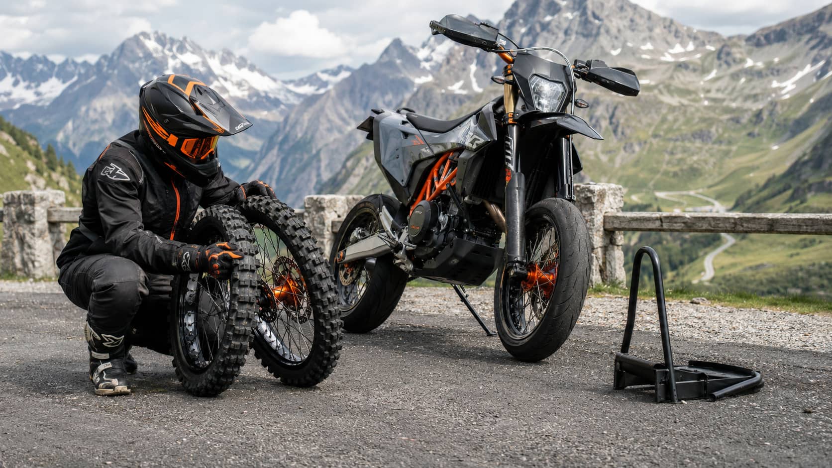 Izbira pnevmatik za supermoto: cesta, dež ali občasni poligon